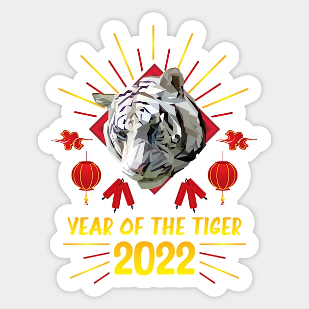 Good Luck Zodiac Happy Chinese New Year of the Tiger 2022 Sticker by jodotodesign